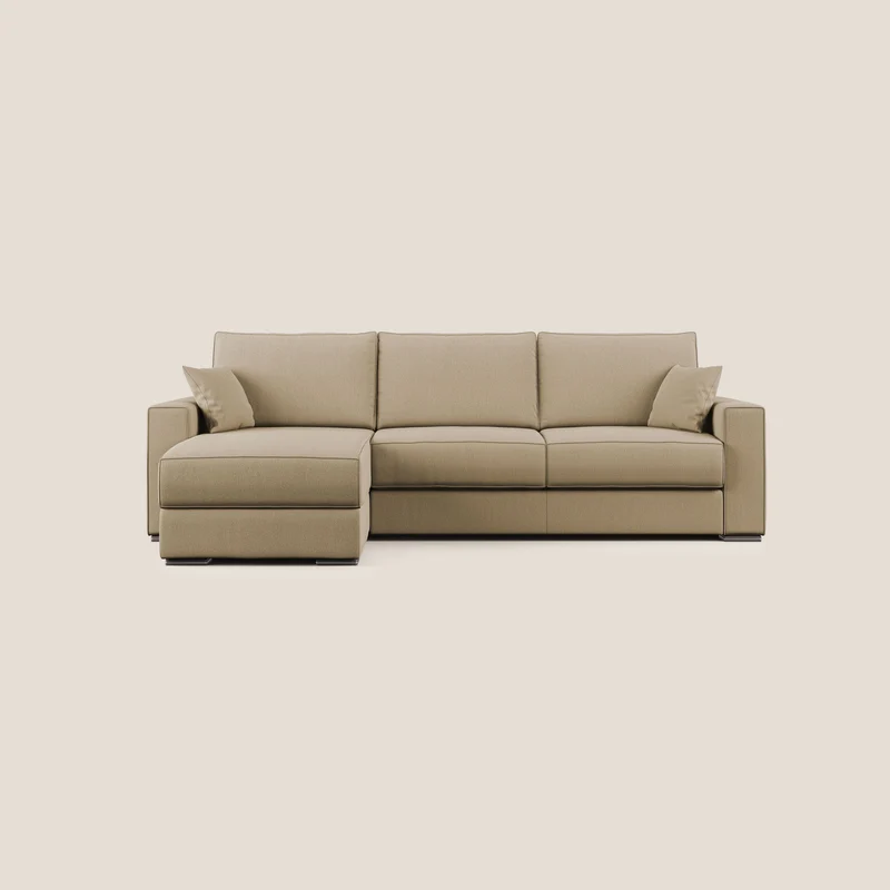 Dream Canapé convertible d'angle en tissu détachable T05 beige