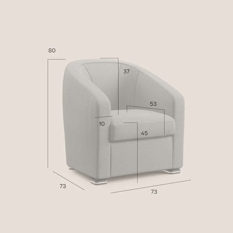 Cloe Fauteuil en tissu détachable à l'eau QuickClean T08 anthracite