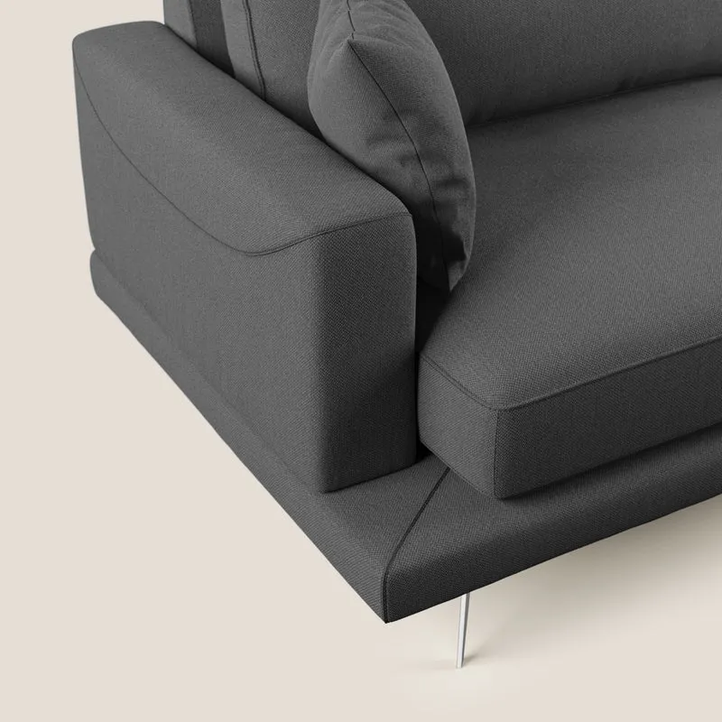 Dorian canapé d'angle moderne en tissu doux anti-tache T05 anthracite
