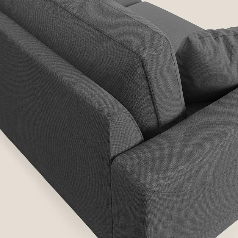 Dorian canapé d'angle moderne en tissu doux anti-tache T05 anthracite
