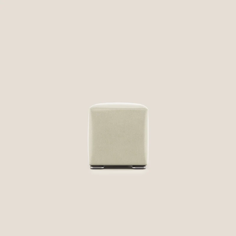 Cube pouf en microfibre détachable T11 crème