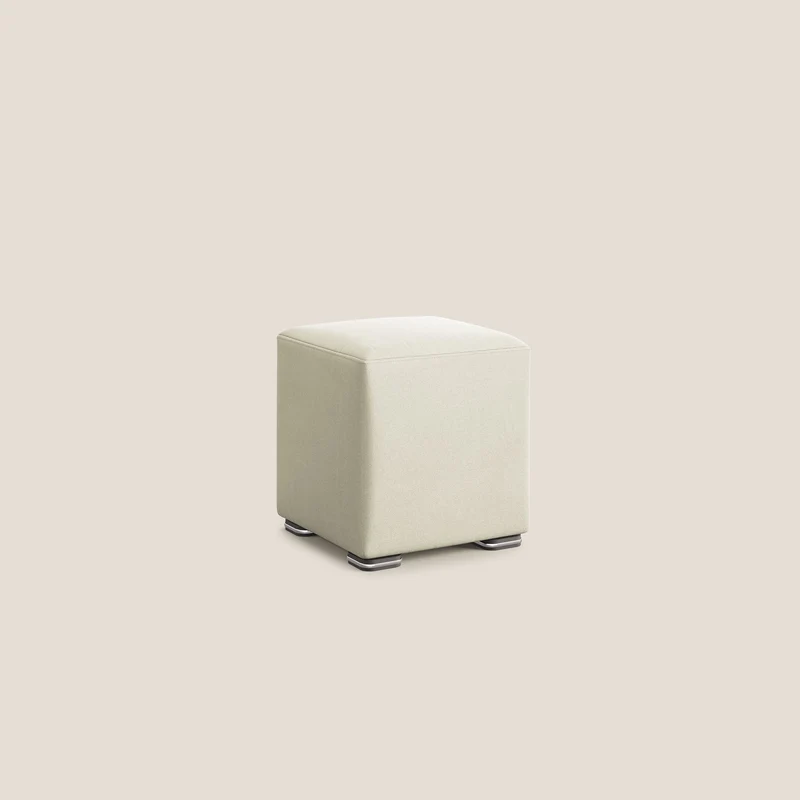 Cube pouf en microfibre détachable T11 crème