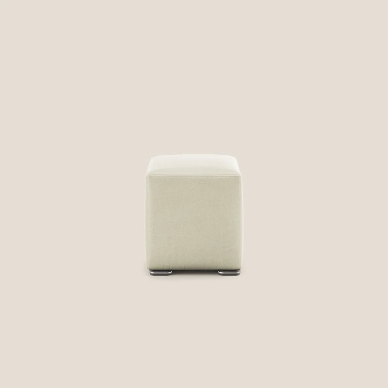 Cube pouf en microfibre détachable T11 crème