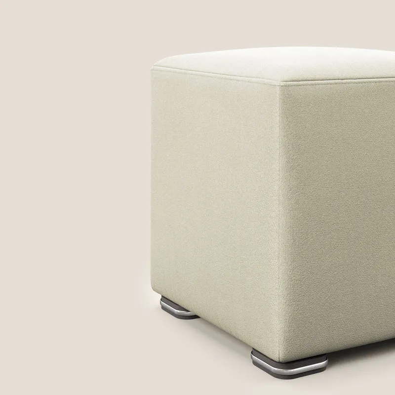 Cube pouf en microfibre détachable T11 crème