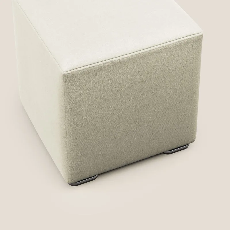 Cube pouf en microfibre détachable T11 crème