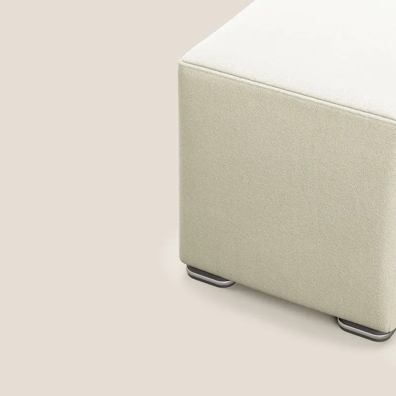 Cube pouf en microfibre détachable T11 crème