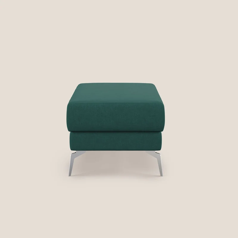 Star Pouf avec pieds hauts en microfibre imperméable T11 bleu canard