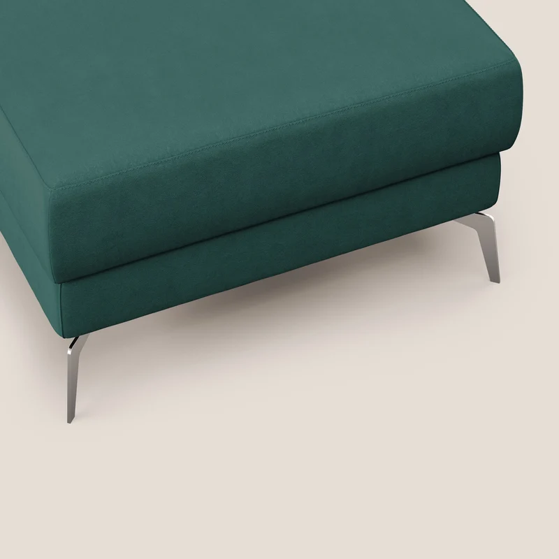 Star Pouf avec pieds hauts en microfibre imperméable T11 bleu canard