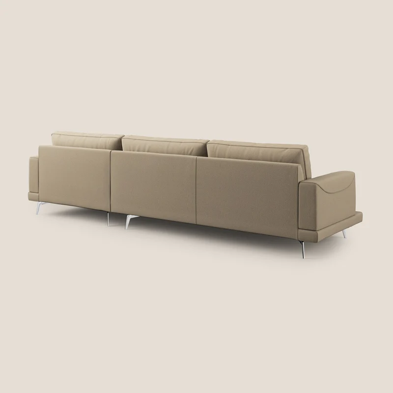 Dorian canapé d'angle moderne en tissu doux anti-tache T05 beige