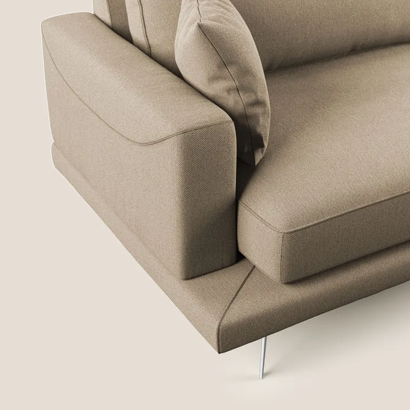 Dorian canapé d'angle moderne en tissu doux anti-tache T05 beige