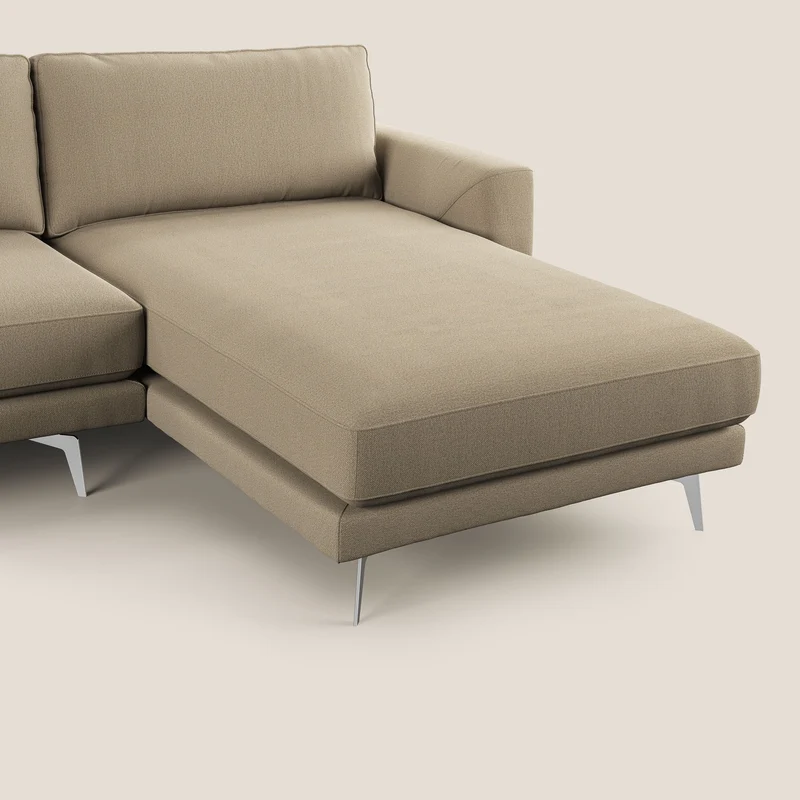 Dorian canapé d'angle moderne en tissu doux anti-tache T05 beige