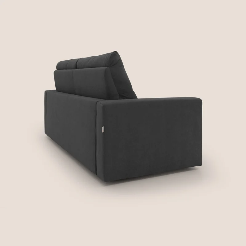 Paloma canapé convertible avec matelas de 18 cm en Aloe Vera en tissu imperméable noir