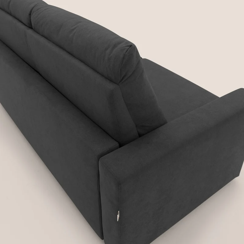 Paloma canapé convertible avec matelas de 18 cm en Aloe Vera en tissu imperméable noir
