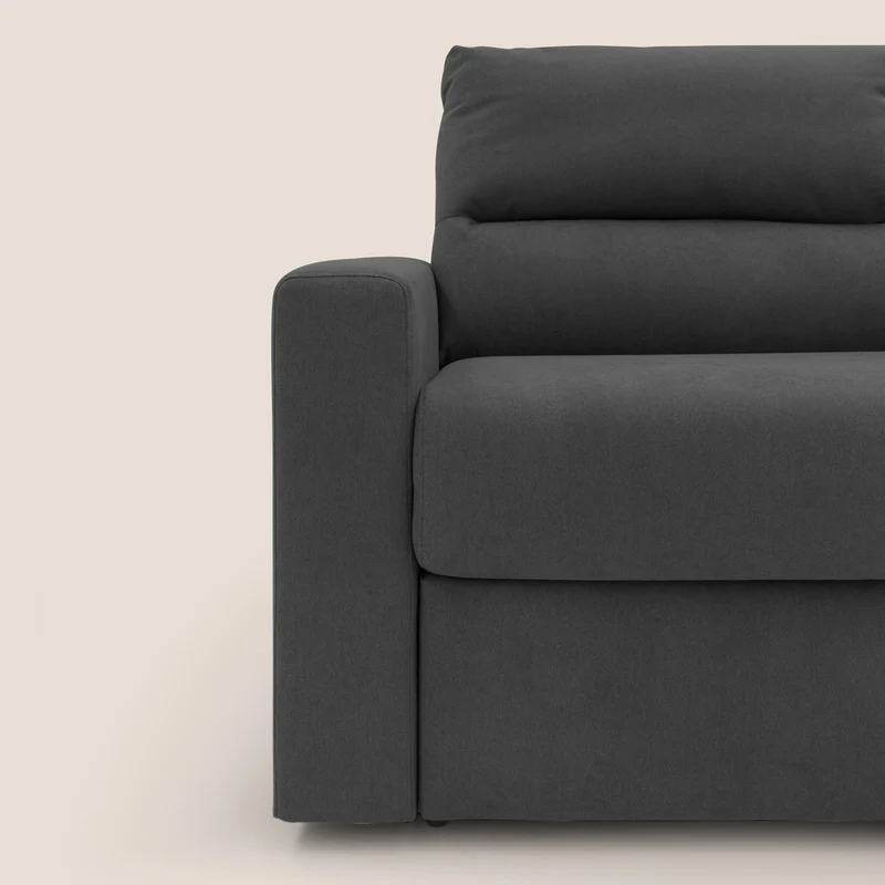 Paloma canapé convertible avec matelas de 18 cm en Aloe Vera en tissu imperméable noir
