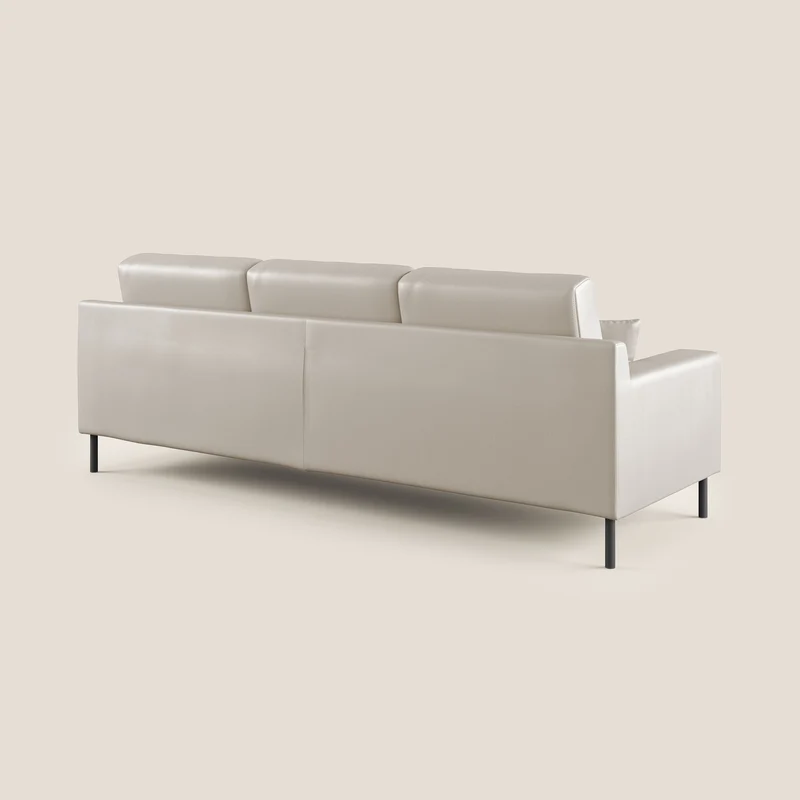 Uranio Canapé d'angle moderne réversible en simili cuir imperméable T04 beige