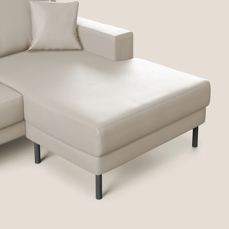 Uranio Canapé d'angle moderne réversible en simili cuir imperméable T04 beige