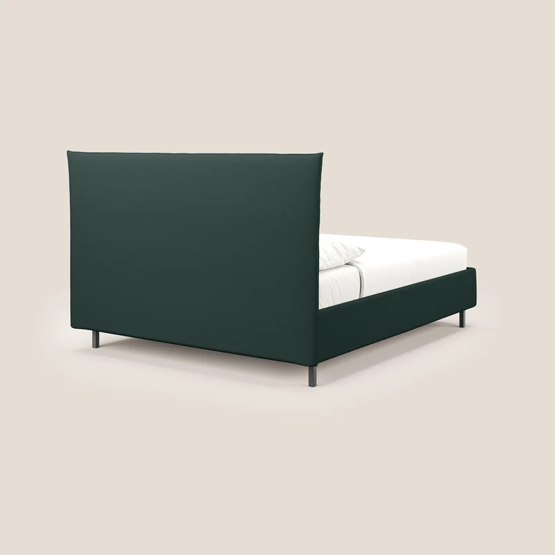 Izumi Lit rembourré avec coffre et pieds hauts en tissu détachable T05 vert