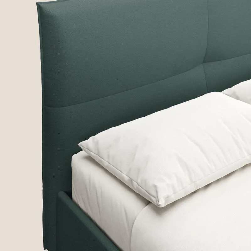 Izumi Lit rembourré avec coffre et pieds hauts en tissu détachable T05 vert