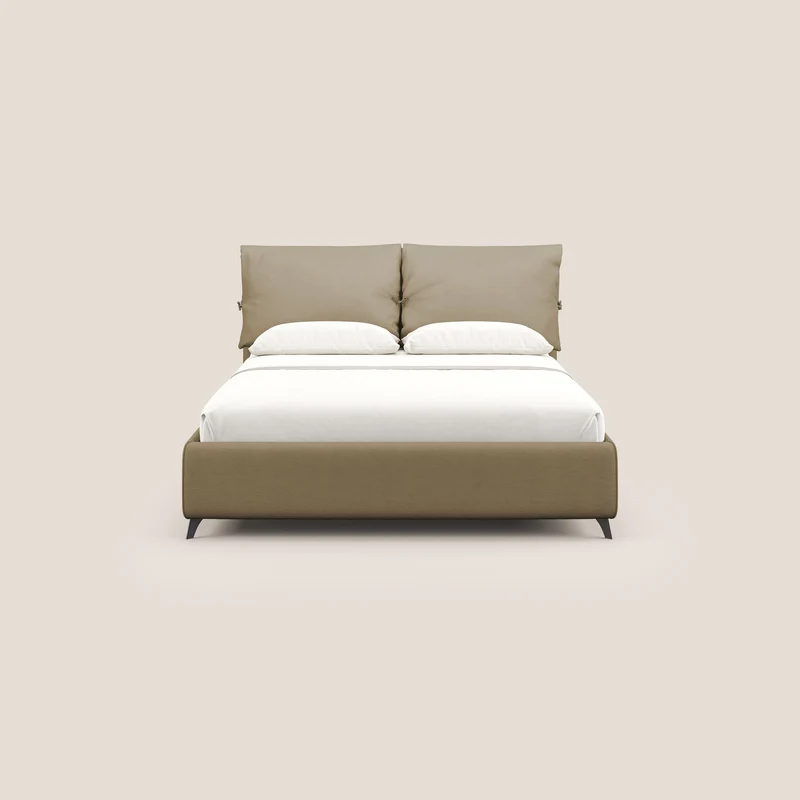 Susan lit rembourré avec coffre complètement déhoussable en microfibre détachable T11 beige
