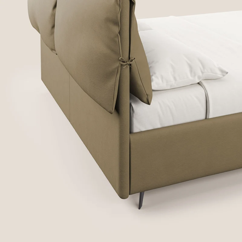Susan lit rembourré avec coffre complètement déhoussable en microfibre détachable T11 beige