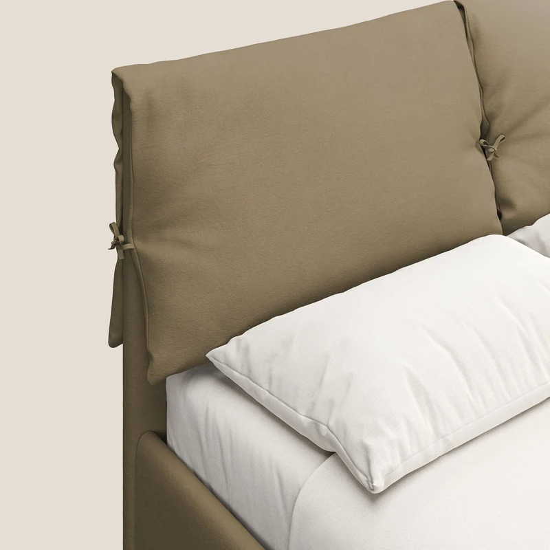 Susan lit rembourré avec coffre complètement déhoussable en microfibre détachable T11 beige