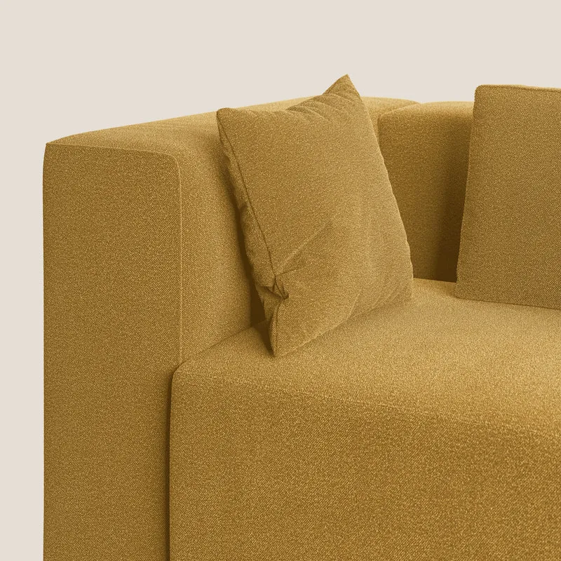 Nettuno canapé d'angle modulable en bouclette douce T07 jaune