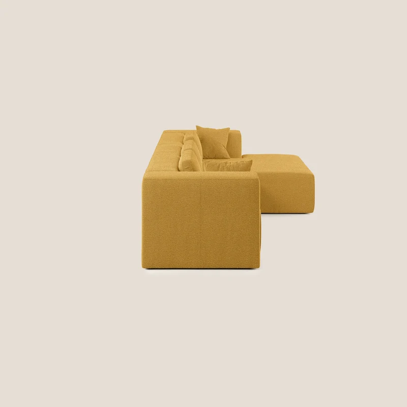 Nettuno canapé d'angle modulable en bouclette douce T07 jaune
