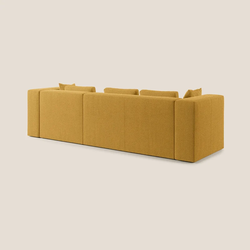 Nettuno canapé d'angle modulable en bouclette douce T07 jaune