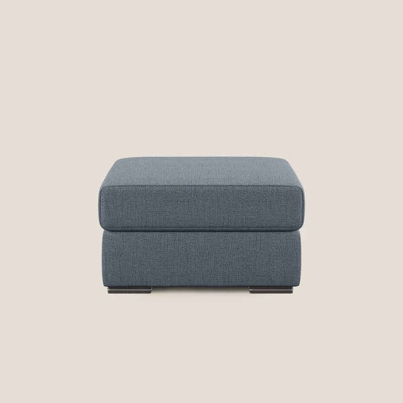 Sun pouf coffre en tissu imperméable flammé T03 bleu