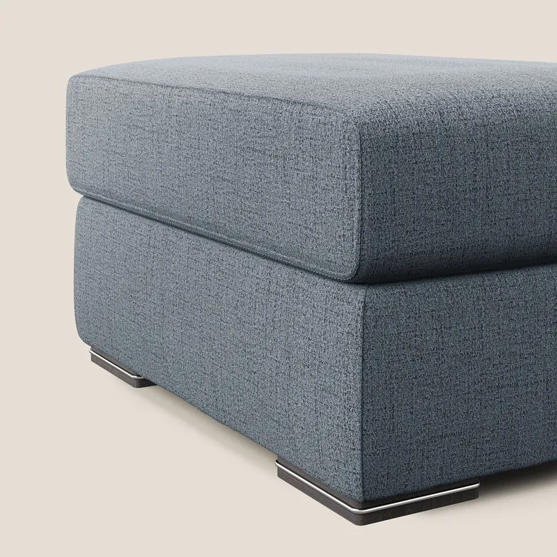 Sun pouf coffre en tissu imperméable flammé T03 bleu