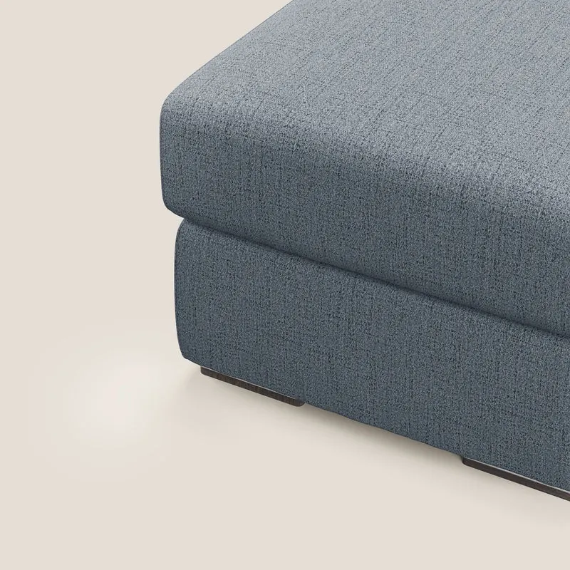 Sun pouf coffre en tissu imperméable flammé T03 bleu