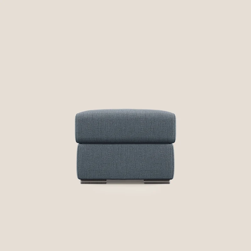 Sun pouf coffre en tissu imperméable flammé T03 bleu