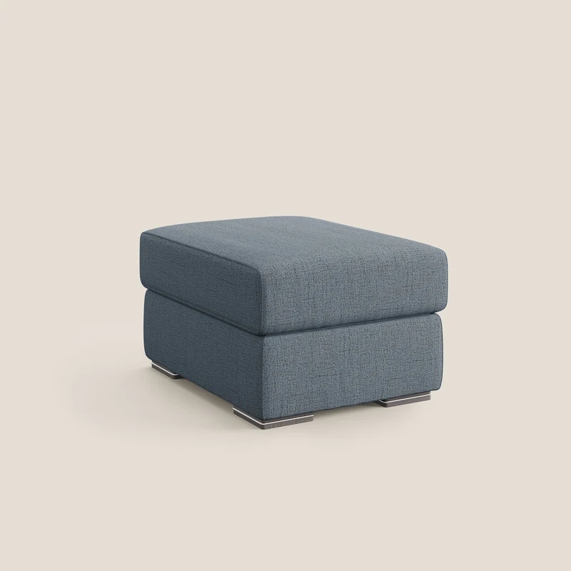 Sun pouf coffre en tissu imperméable flammé T03 bleu