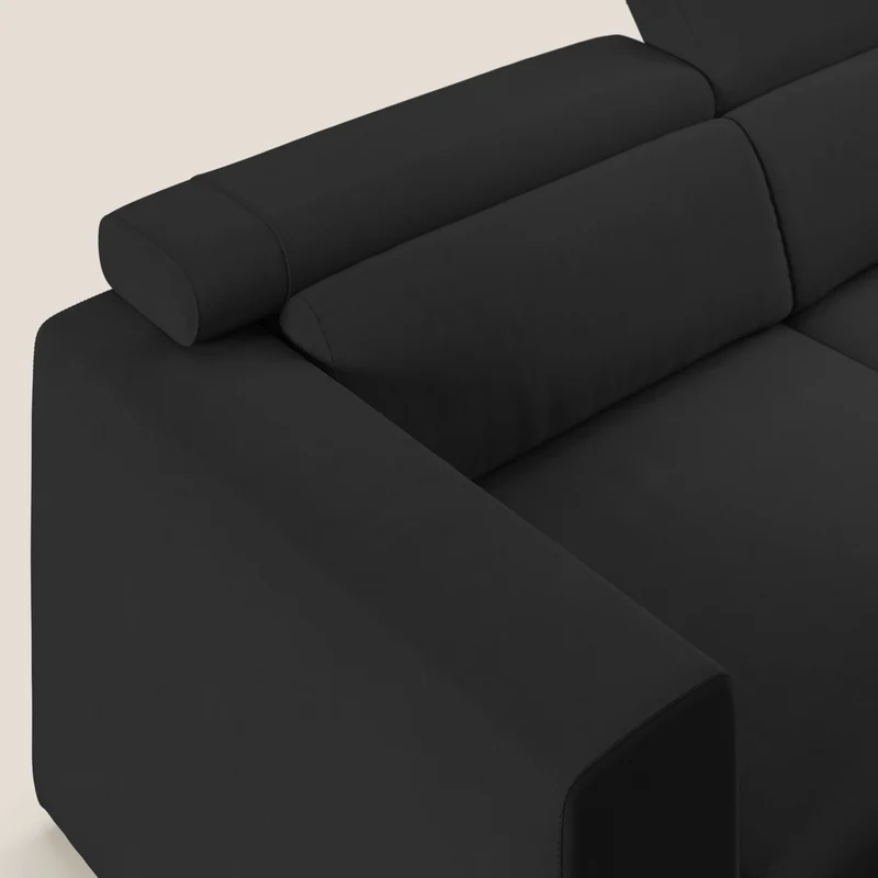 Vegas canapé avec têtières inclinables en microfibre imperméable T11 noir