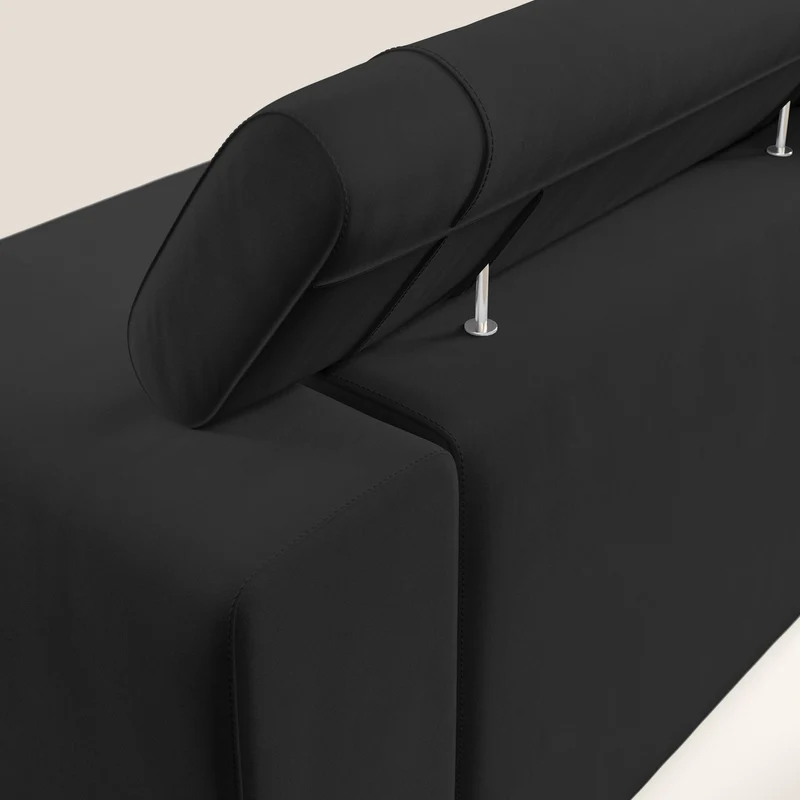Vegas canapé avec têtières inclinables en microfibre imperméable T11 noir