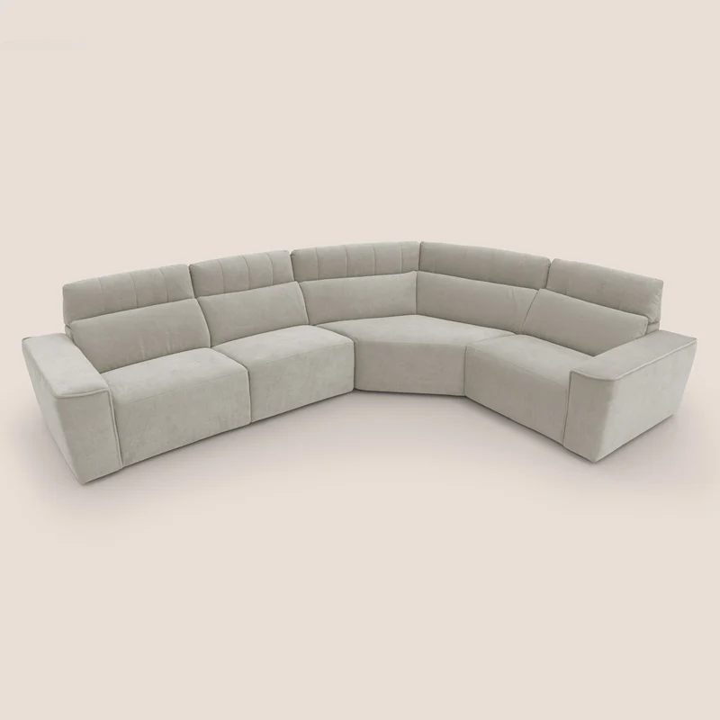 Clark canapé modulable d'angle REVERSIBLE avec option relax électrique en tissu détachable imperméable T17 crème