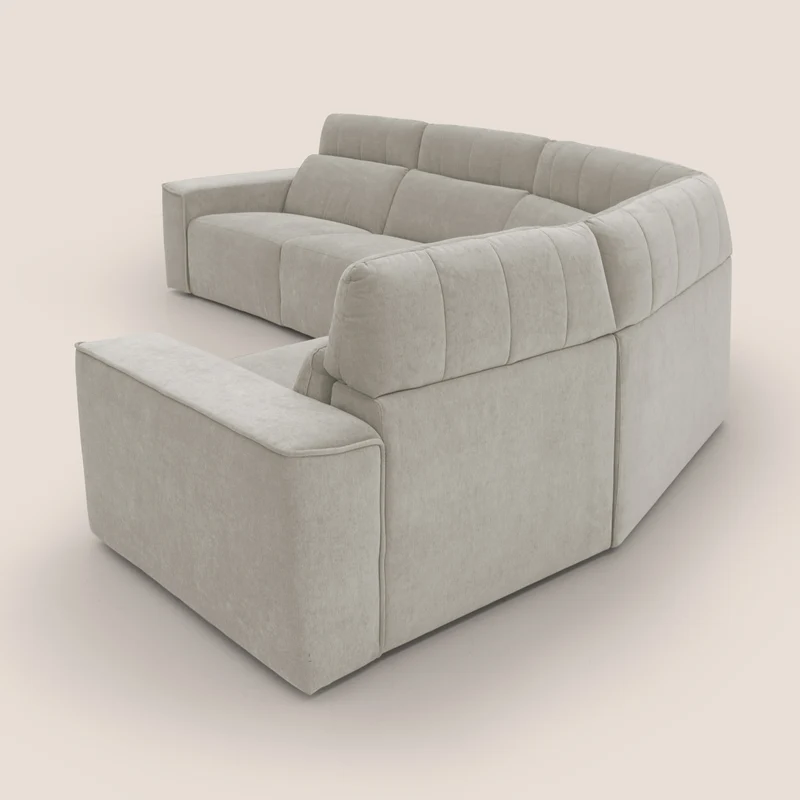 Clark canapé modulable d'angle REVERSIBLE avec option relax électrique en tissu détachable imperméable T17 crème