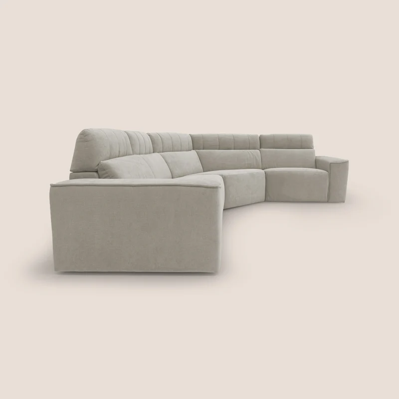Clark canapé modulable d'angle REVERSIBLE avec option relax électrique en tissu détachable imperméable T17 crème