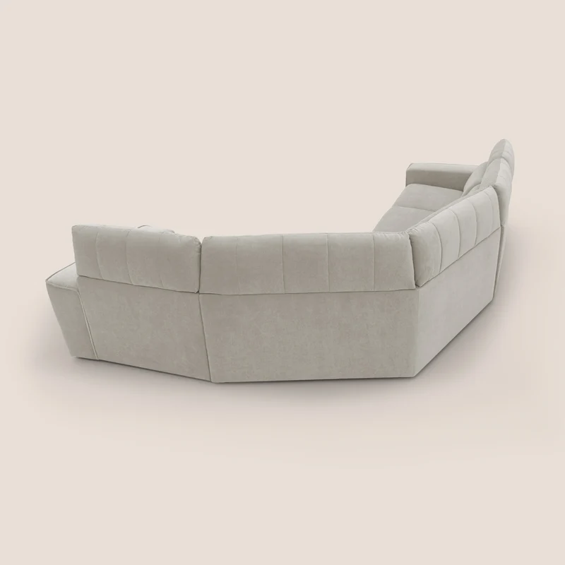 Clark canapé modulable d'angle REVERSIBLE avec option relax électrique en tissu détachable imperméable T17 crème