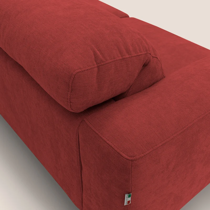 Sakura Canapé d'angle RÉVERSIBLE et modulable en tissu doux et imperméable T14 rouge