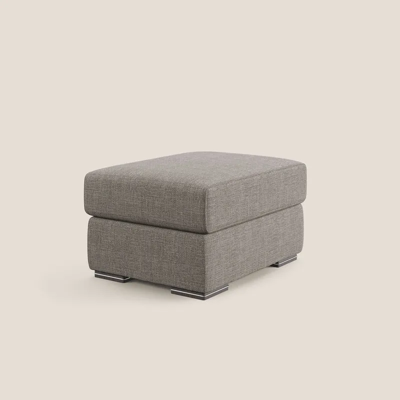 Sun pouf coffre en tissu imperméable doux entrelacé T06 Taupe tortora