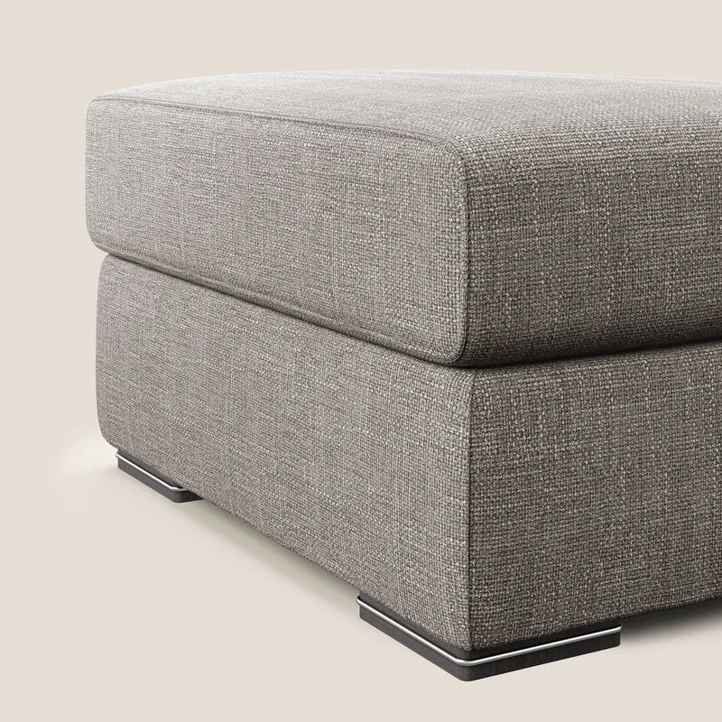 Sun pouf coffre en tissu imperméable doux entrelacé T06 Taupe tortora