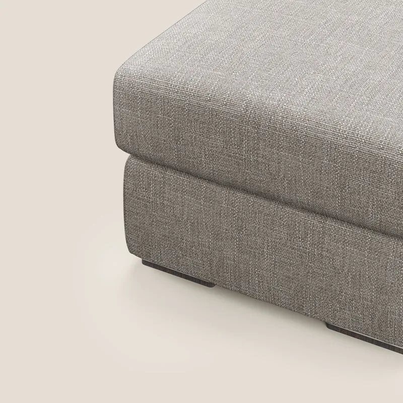 Sun pouf coffre en tissu imperméable doux entrelacé T06 Taupe tortora