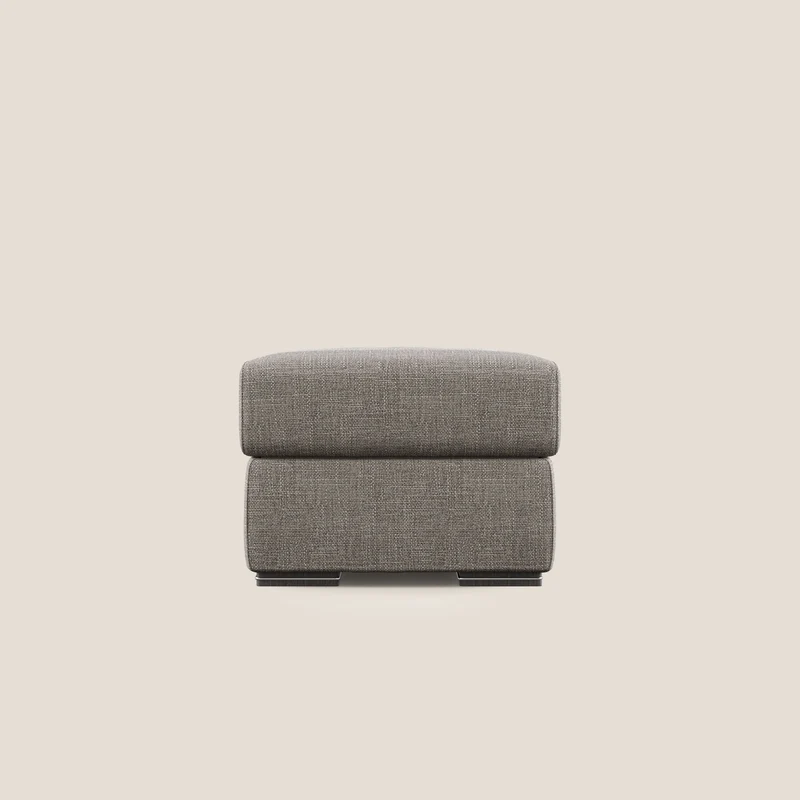 Sun pouf coffre en tissu imperméable doux entrelacé T06 Taupe tortora
