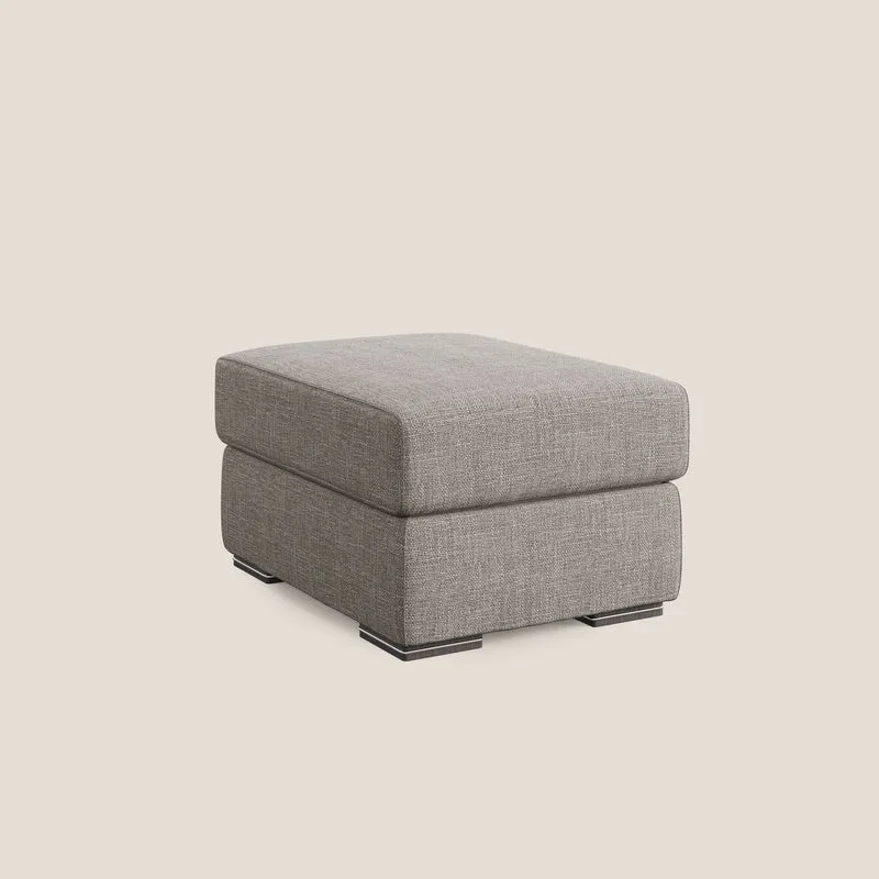 Sun pouf coffre en tissu imperméable doux entrelacé T06 Taupe tortora