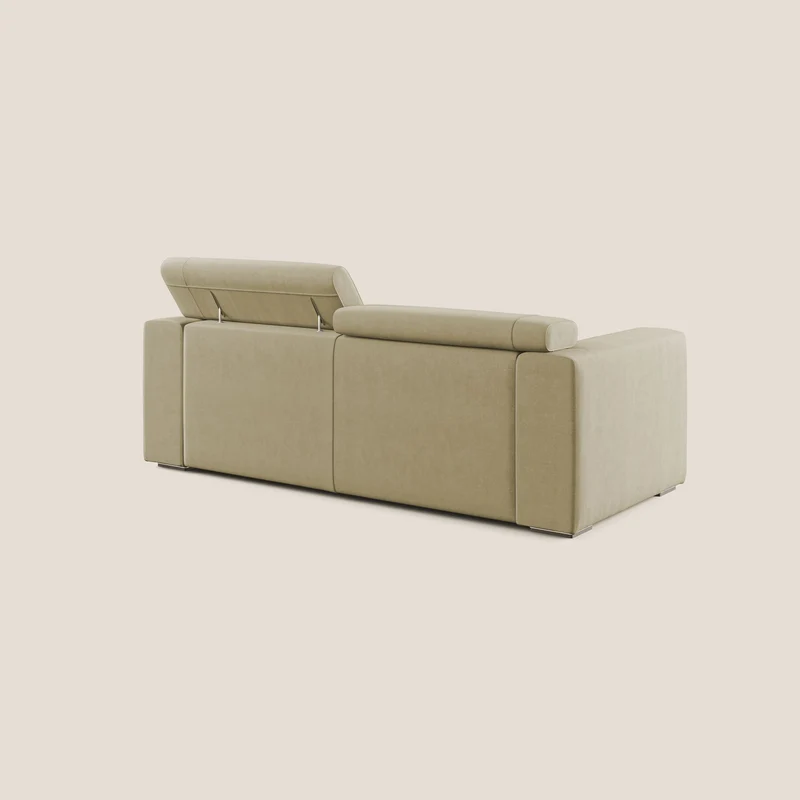 Vegas canapé avec têtières inclinables en microfibre imperméable T11 beige
