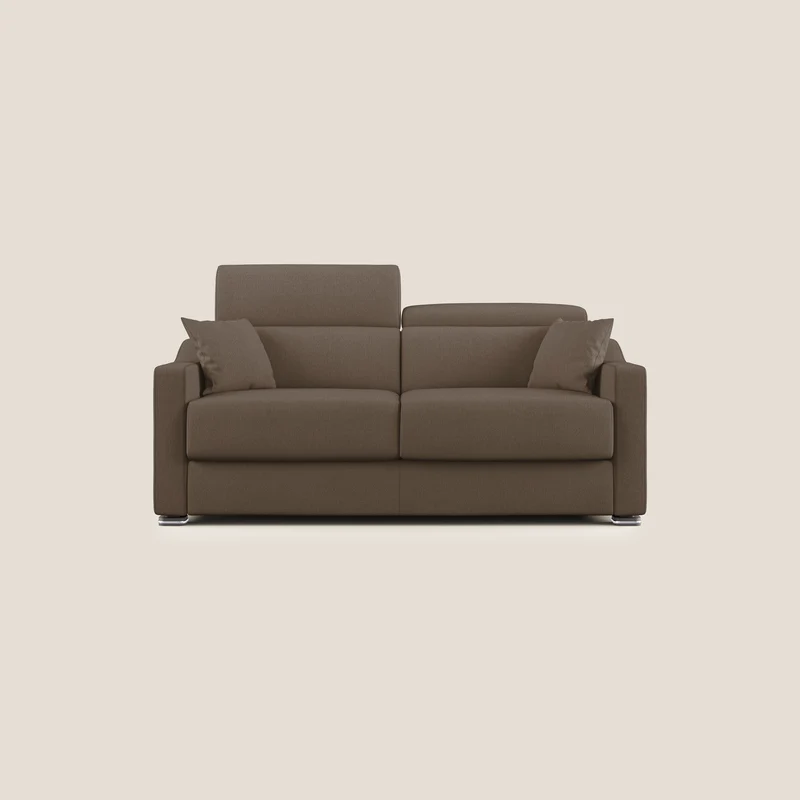 Canapé-lit double Amber en tissu anti-taches T05 marron