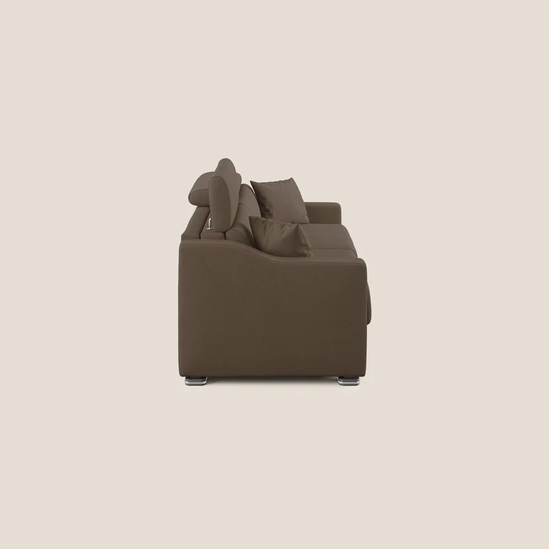 Canapé-lit double Amber en tissu anti-taches T05 marron