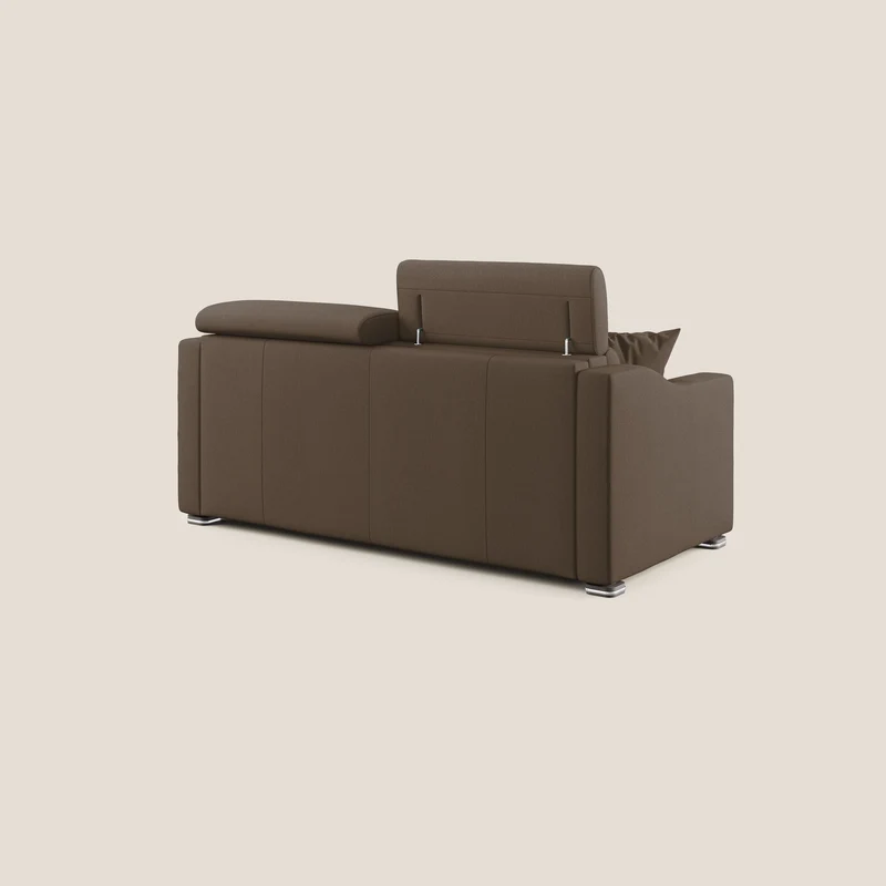 Canapé-lit double Amber en tissu anti-taches T05 marron