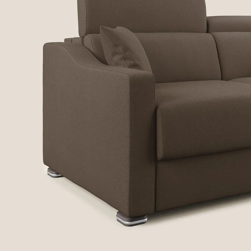 Canapé-lit double Amber en tissu anti-taches T05 marron